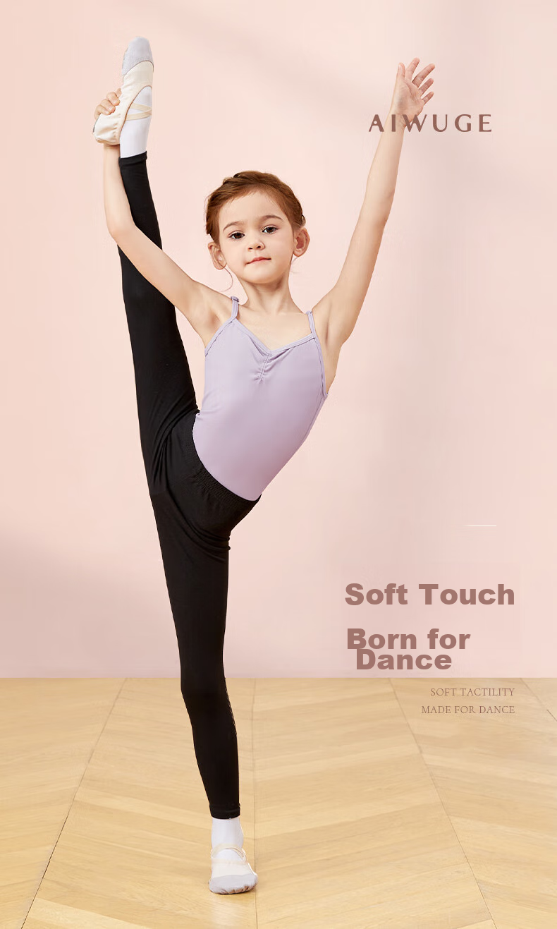 Aiwuge Children's Pants, Girls' Casual Sports Long Pants, Ballet Dance Pants, Children's Dance Practice Leggings, 120 Size 3