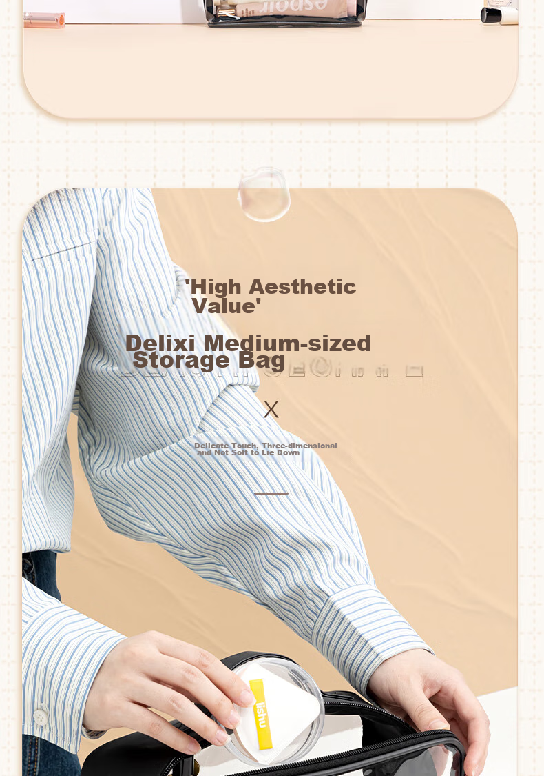 Deli Storage Bag Tutoring Bag Shopping Bag, Travel Portable Wear-Resistant Oxford Cloth Blue 72618 2