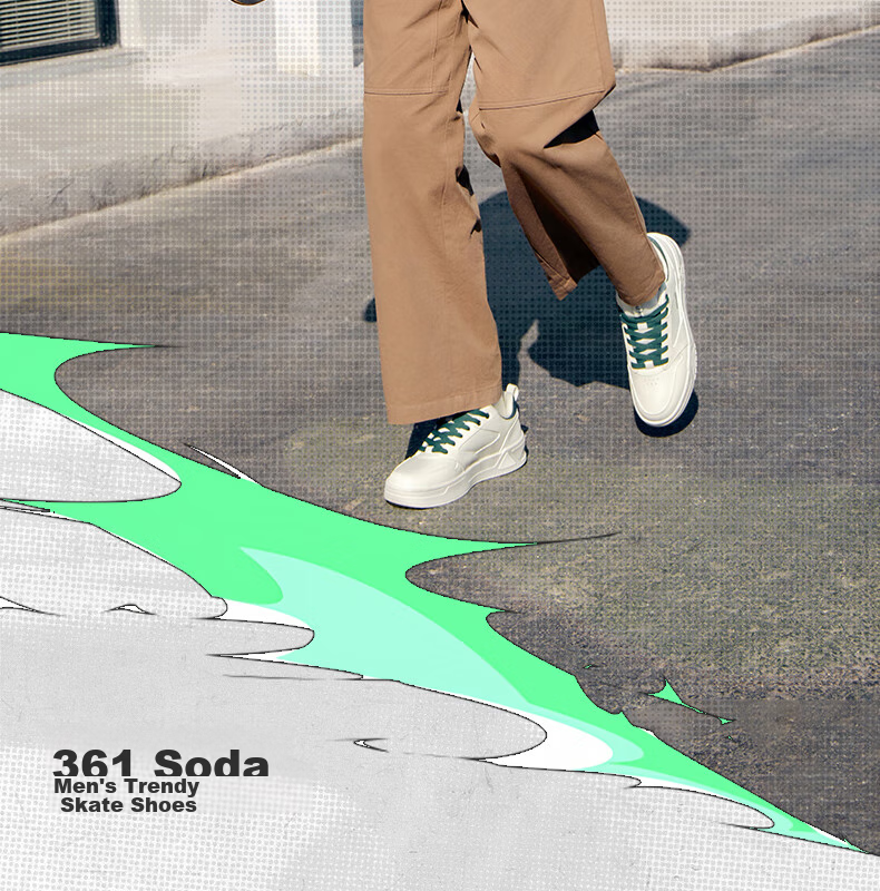 361° Men's Sports Shoes Spring Summer New Retro Leather Basic White Casual Sneakers 672616618-2 2
