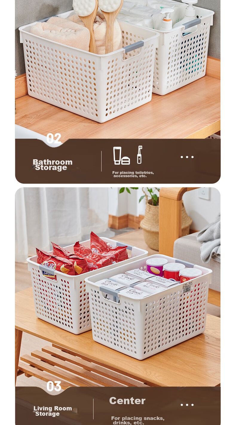 Youjialiangpin Storage Basket Desktop Organizer Box, Kitchen Miscellaneous Storage Container Plastic Cosmetic Box, Wide Extra-Large Size 4