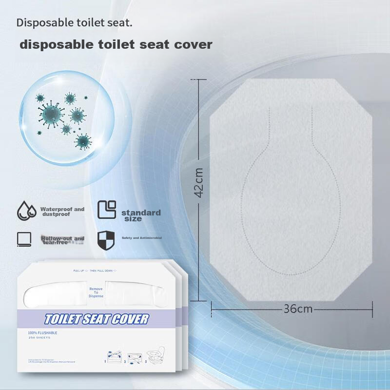 MENGTING Disposable Toilet Seat Covers, 250 Sheets, Water-Soluble, for Postpartum Women, Travel, Bathroom, Water-Soluble Toilet Seat Paper, Toilet Stickers 9