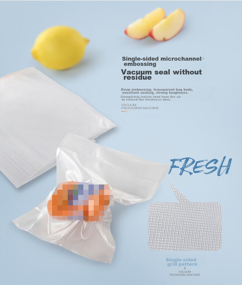 Jinghuisichuang Vacuum Food Bags [Textured 20*30cm], PE+PA Fresh-Sealing Bags, Air-Drawn Compressed Packaging Bags, 50 Pieces 11