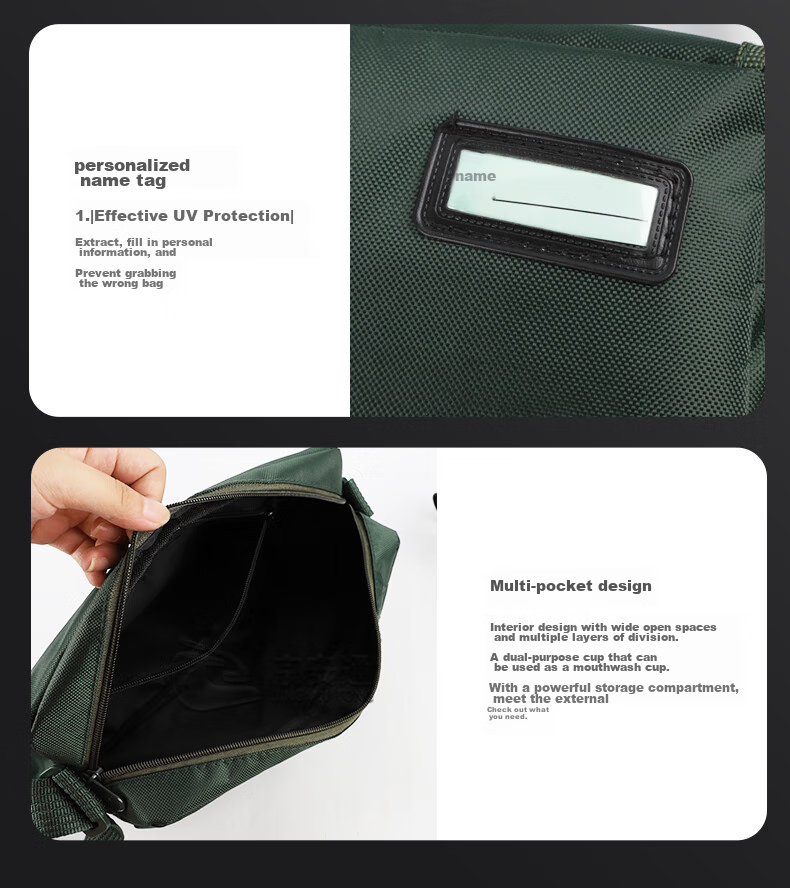 Jingantong 07 Crossbody Bag, Tactical Waterproof Oxford Cloth Bag, Shoulder Bag for Men, Outdoor Casual Bag, Black 4