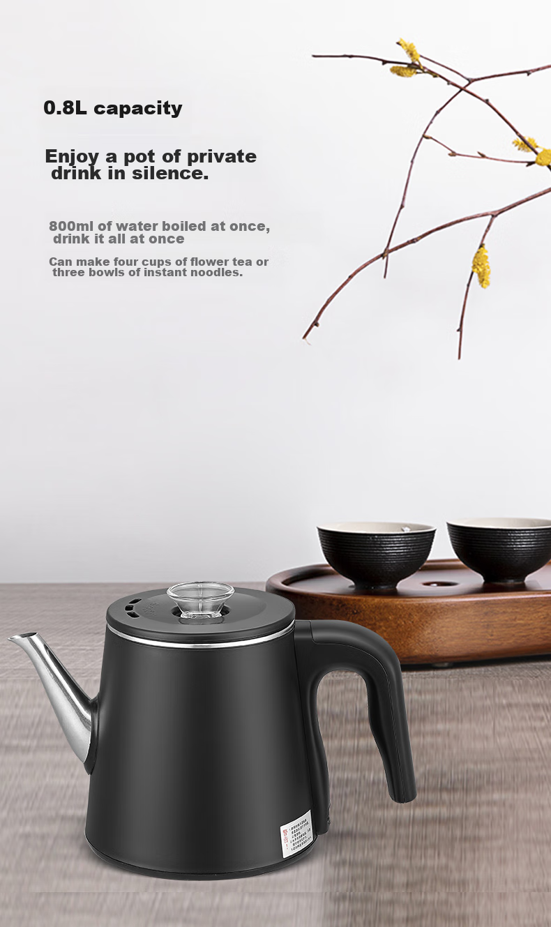 AUCMA Automatic Water-Boiling Electric Kettle, Tea Maker, Electric Tea Stove, Kung Fu Tea Set, Tea Table All-In Machine, Tea Brewing, Double-Layer Insulation, Anti-Scalding, 304 Stainless Steel Water Boiler, 0.8L Electric Kettle J11 13