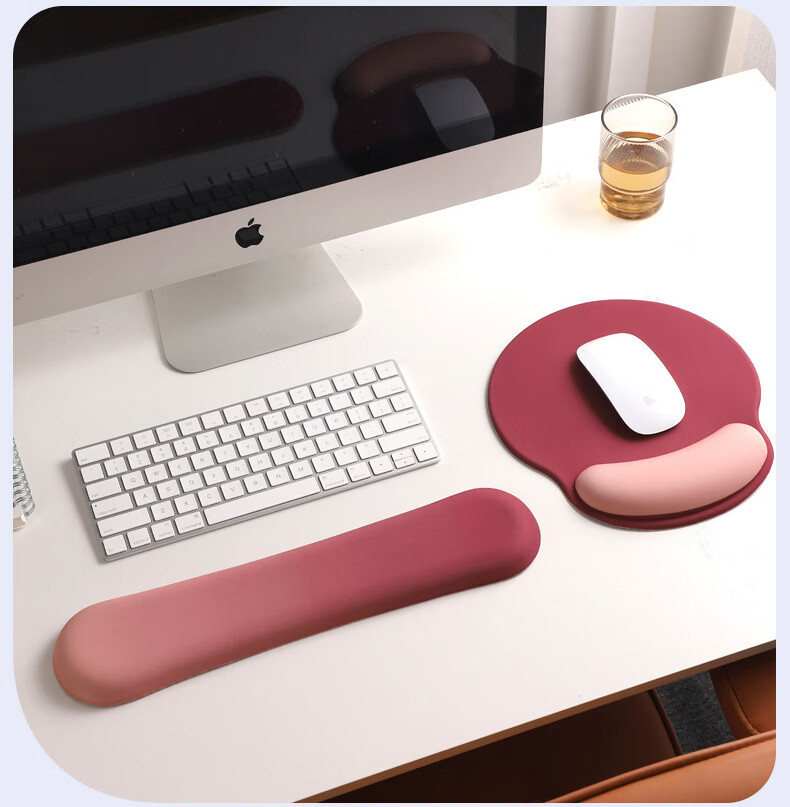Cat Box Candy Color Wrist Rest Mouse Pad Office Keyboard Wrist Support Cute High-Value Mouse Pad - Wine Red Keyboard Wrist Rest 2