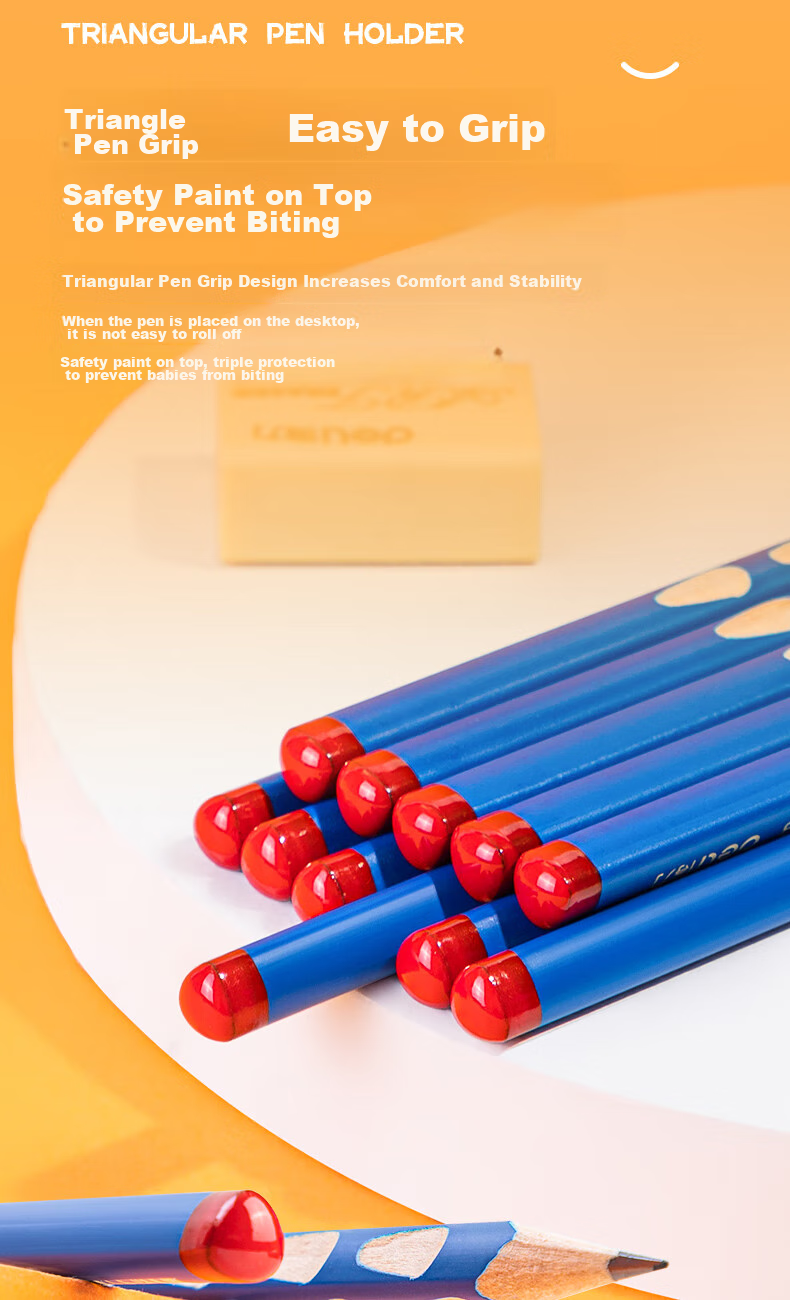 Deli Perforated Pencils, 30 Pieces, 2B Lead, Triangular Shaft, Easy Grip, Children's Posture-Correcting Pencils, Student Writing Practice Pencils, 58185 School Supplies for Students 9