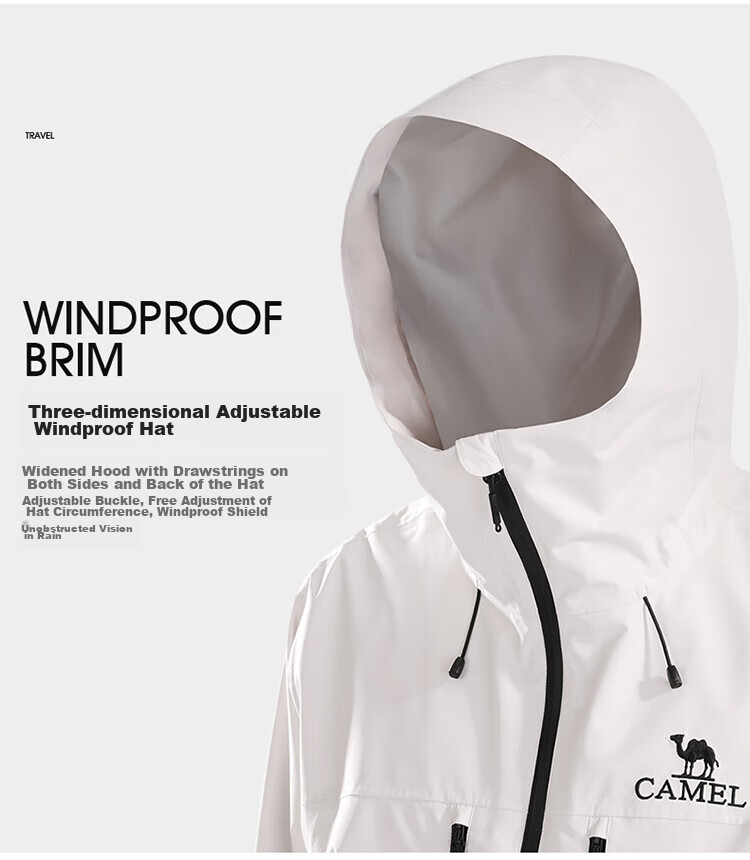 CAMEL Women's Hard Shell Single-Layer Waterproof Windproof Jacket New Outdoor Mountaineering Coat for Men 22