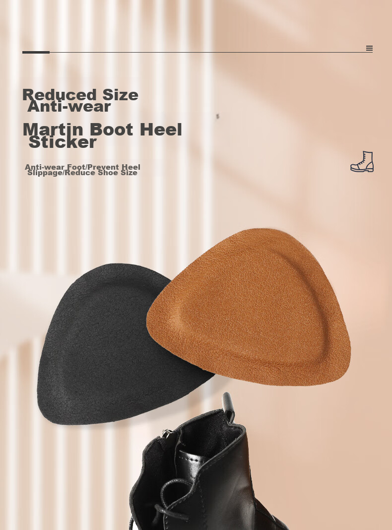 FOOTOPPO Martin Boots Heel Pad for Men, Foot Balm, Shoe Size Reducer, Anti-Slip Heel Pad for Leather Shoes 1