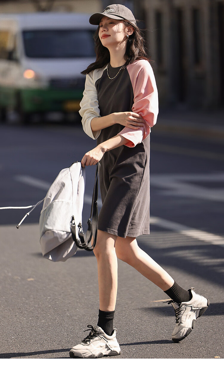 Dme [Modern Academic Style Sweatshirt Dress] Youthful, Age-Reducing, Light Sporty Style, Slimming, Fashionable Dress 10