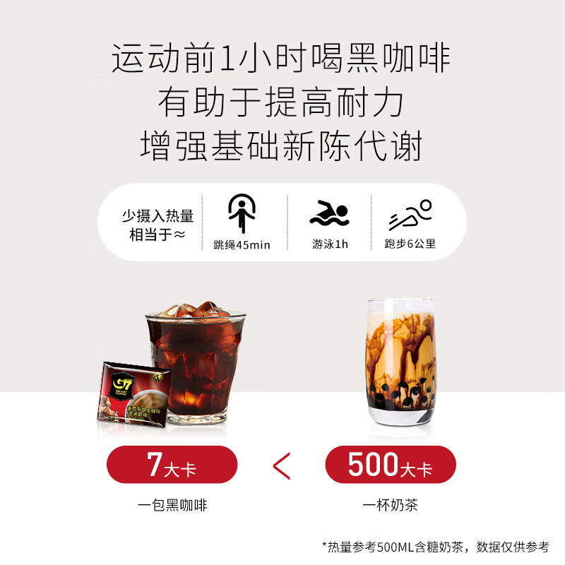 中原G7美式速溶0蔗糖0脂健身黑咖啡200g（2g*100包）越南进口