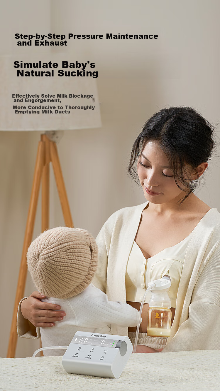 SnowBear Electric Breast Pump with Stepless Adjustment, Fully Automatic, Portable, Bimodal Milk Extractor, High Suction Power 3061 16