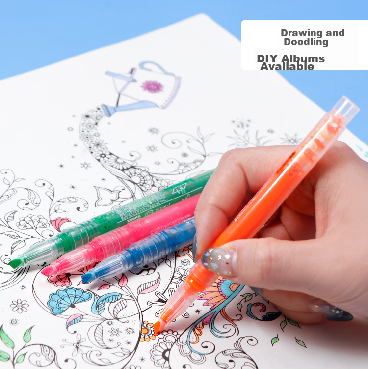 ZEBRA Transparent Core Direct Liquid Highlighter, SPARKY Series Single Color Line Marker, Colored Journal Pen, Student Highlighting Pen, WKP1 Orange 4