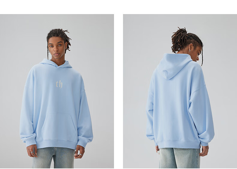 CHINISM CH Sweatshirt for Men, Spring And Autumn Classic Simple Couple's Top, Heavyweight American-Style Hoodie, Sports Casual Pullover Hooded Sweatshirt 35