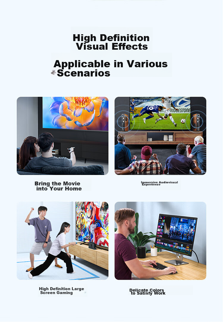 SAMZHE HDMI Cable Version 2.0, 4K Digital High-Definition Cable, 3D Video Cable, Laptop to TV Projector Monitor Connection Cable, Black 2 Meters, BK-20 14