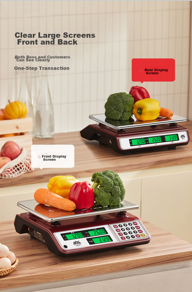 Xiangshan Electronic Scale for Commercial Use, Weighing Scale for Food And Vegetables, High-Precision Kitchen Scale, Platform Scale for Fruits And Vegetables, 30kg Capacity 5