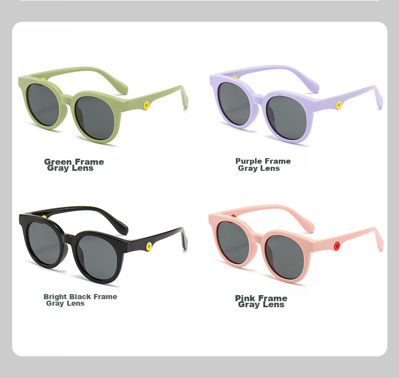 Siwangongli Children's Sunglasses for Boys And Girls Aged 3-12 Polarized UV Protection Baby Sun Glasses Trendy Special Desig 9