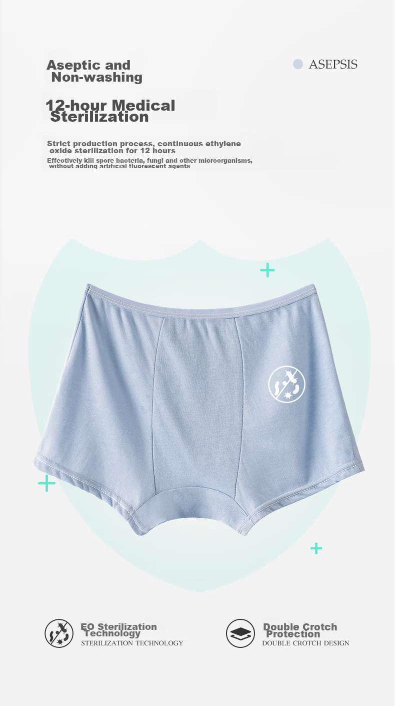 HINCLOUD Xin Yun 5-Pack Children's Disposable Underwear, Boyshorts for Girls, Pure Cotton, Sterile, Portable, No-Wash, Girls' Size M 7