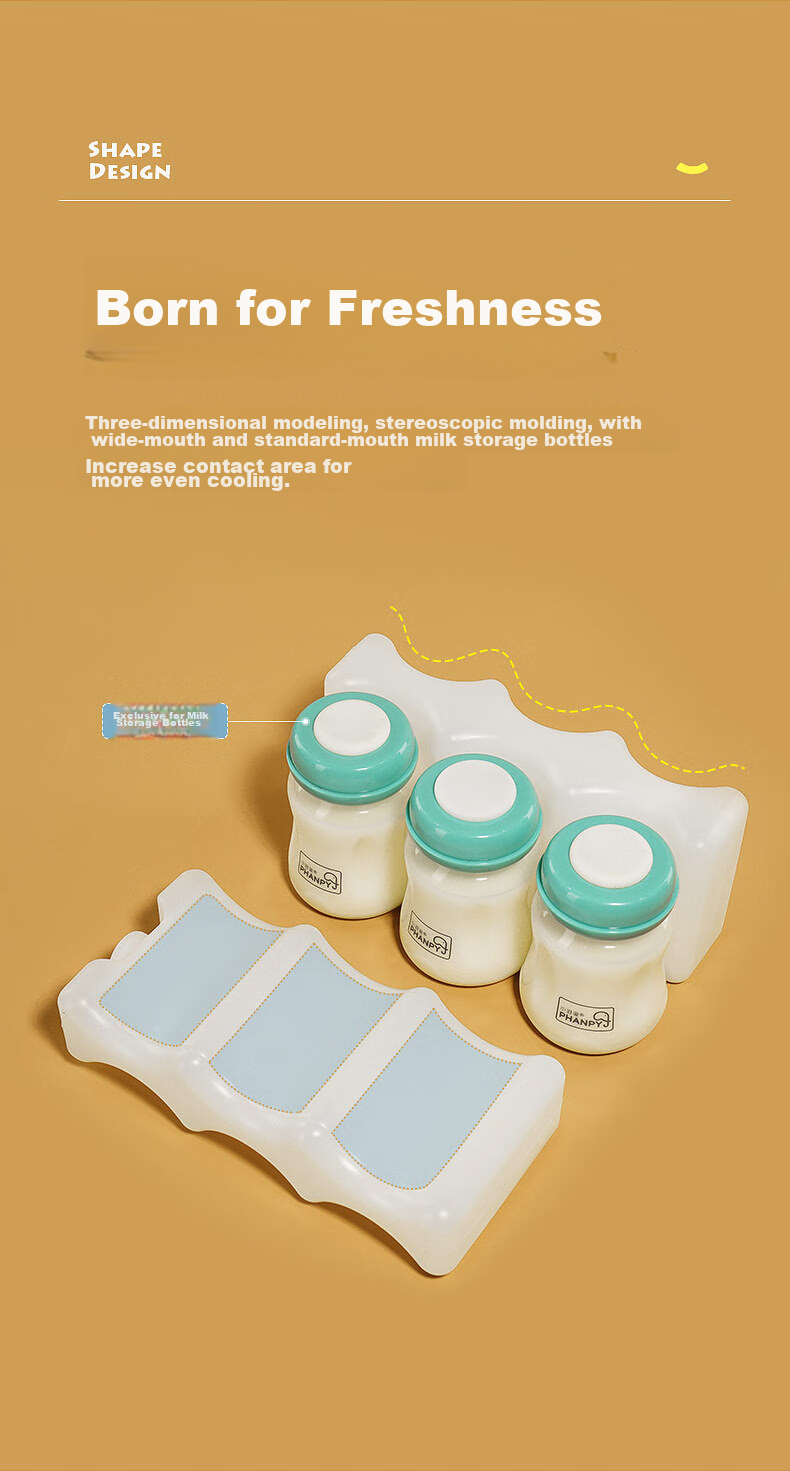 Xiaoyaxiang Blue Ice Mother's Milk Storage Cooler Ice Pack Ice Box Reusable Ice Box, 2-Pack, for Storing Breast Milk, Blue Ice 5