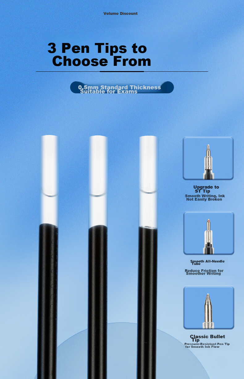 M&G Stationery G-5 Retractable Gel Pen Refill 0.5mm, Signature Pen Refill, Student Quick-Drying ST Tip Pen Refill, Office Supplies, Compatible with 1008/K35/S01, Black, 20 Pieces/Tube 3