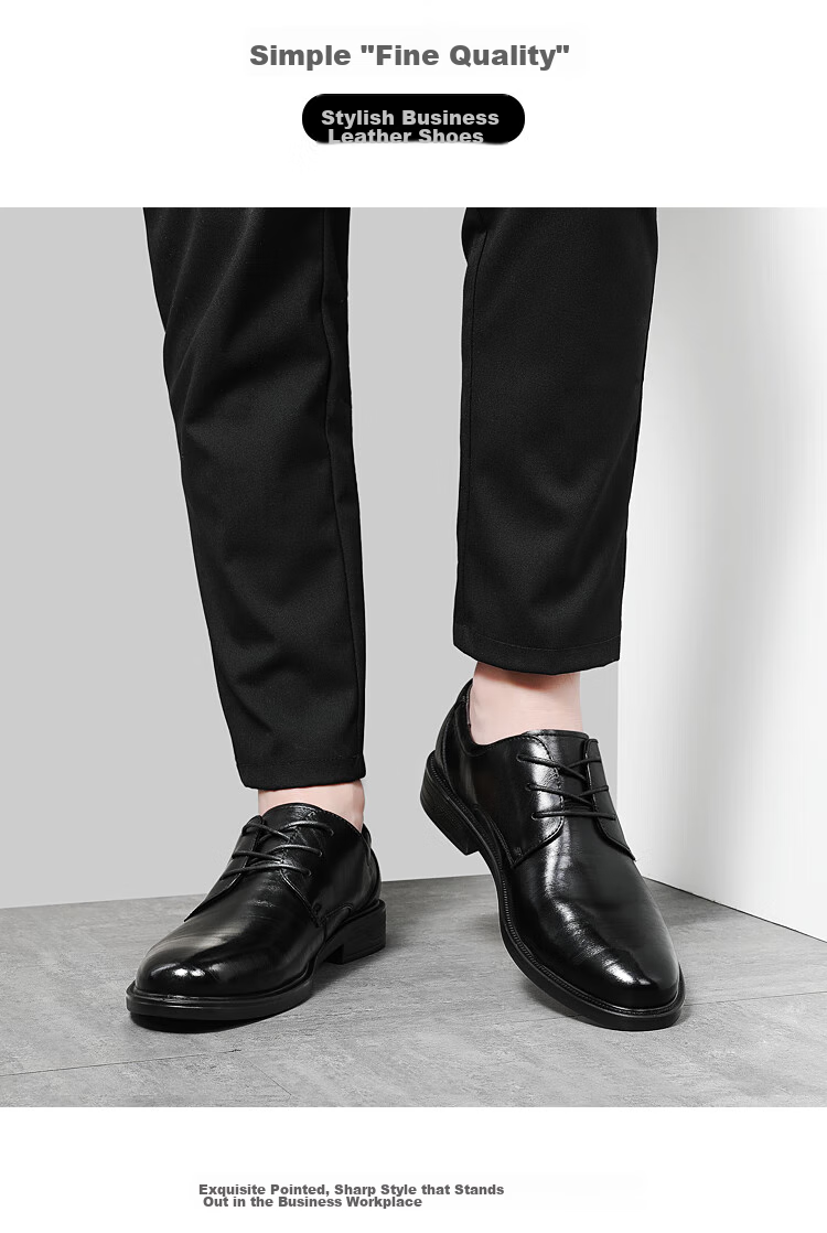 CARTELO Leather Shoes for Men, Business Casual Genuine Leather New Style Formal Soft-Soled Height-Increasing Derby Shoes for Autumn And Winter, Breathable Soft Leather Wedding Shoes 12