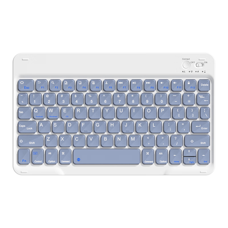 B.O.W Hangshi X19 Ultra-thin Rechargeable Bluetooth Keyboard for Phone iPad Tablet, Silent Portable Wireless Keyboard for Home Office, Lavender Purple