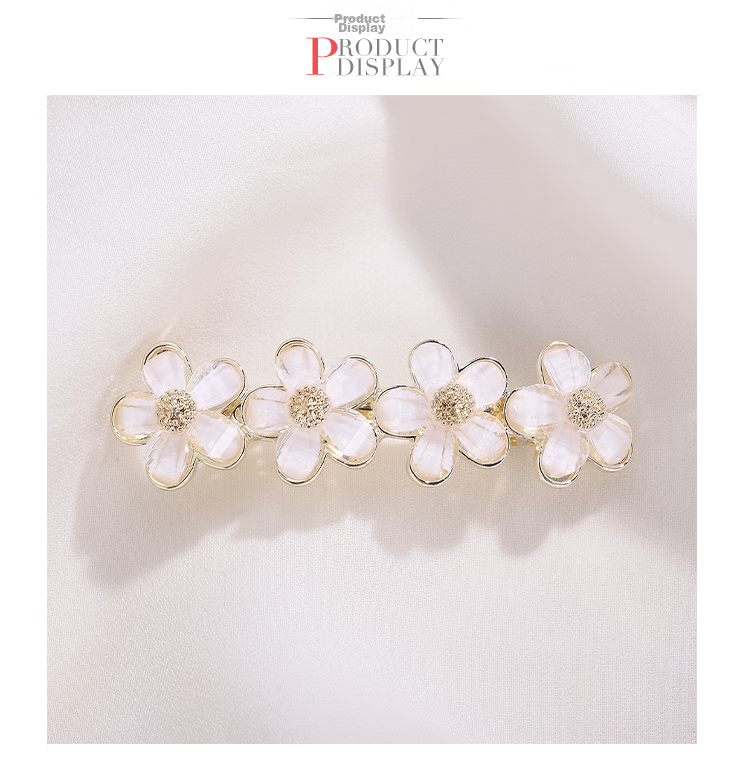 CHIMERA Simple Flower Hair Clip, Half-Updo Barrette, Horizontal Hairpin, High-End Hair Accessory for Women, Birthday Gift for Girls 5