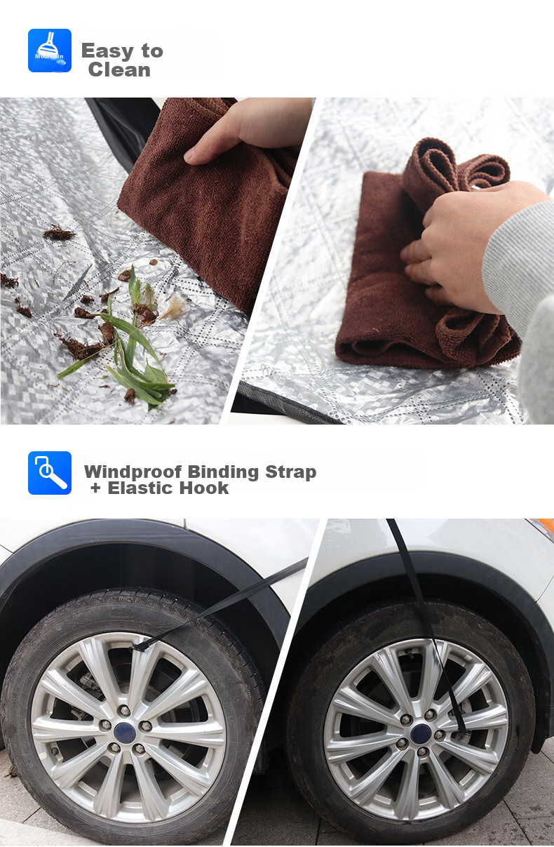 Huashi Car Windshield Sunshade, Heat Insulation Umbrella, Sun Protection Panel, All-Season Use, Anti-Freeze Half Cover 11
