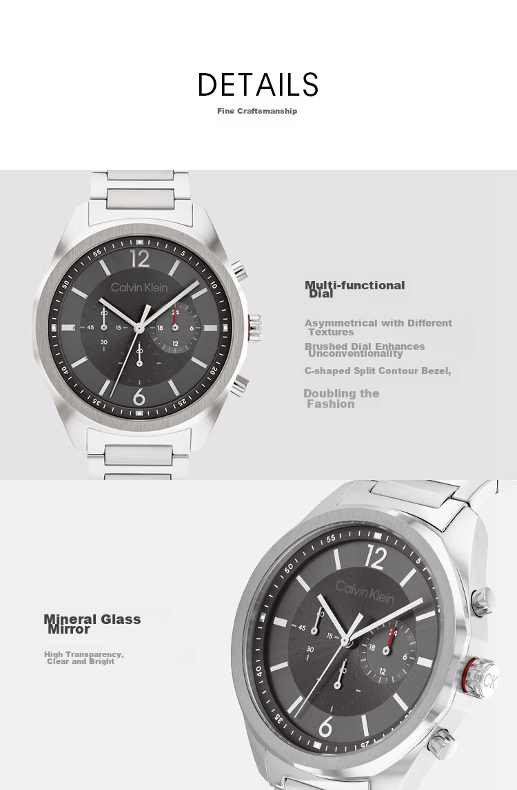 Calvin Klein CK Watch Ultra-Fire Steel Strap Quartz Men's Wristwatch Birthday New Year Gift for Men 25200264 3
