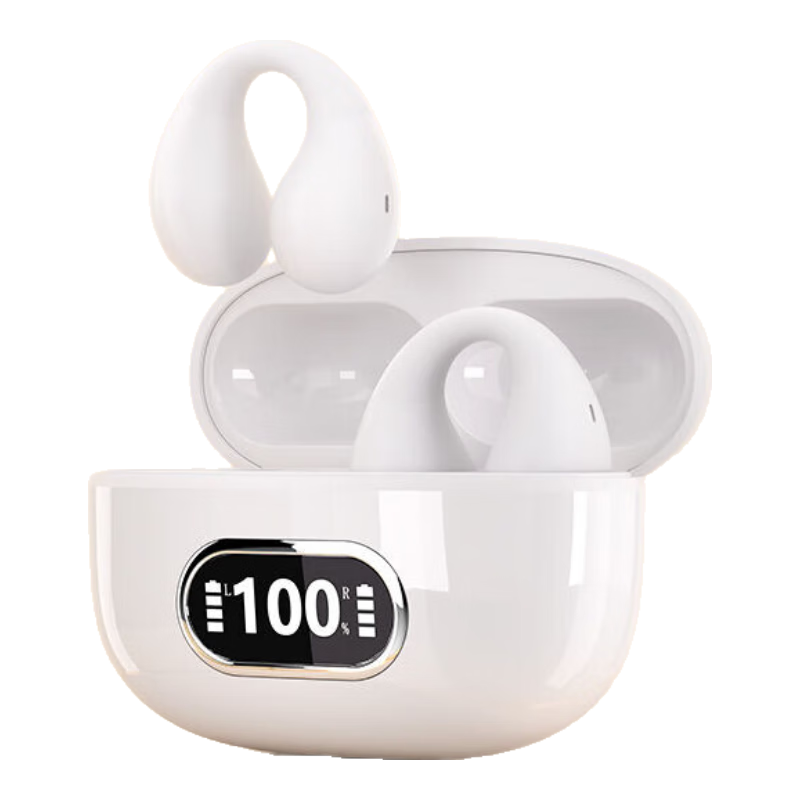 Lenovo Lai Ku EW307 Open-Style True Wireless Bluetooth Earphones, Clip-On Non-In Music Sports Bone Conduction Concept Earphones, Compatible with Apple Huawei Xiaomi Phones, White