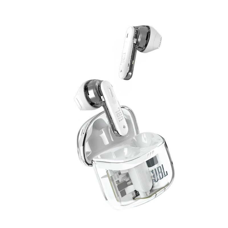 JBL TUNE FLEX2 Active Noise Cancelling True Wireless Bluetooth Earphones, Gaming In-Ear Semi-In Crystal Bean Upgrade, Gift for Men And Women, White