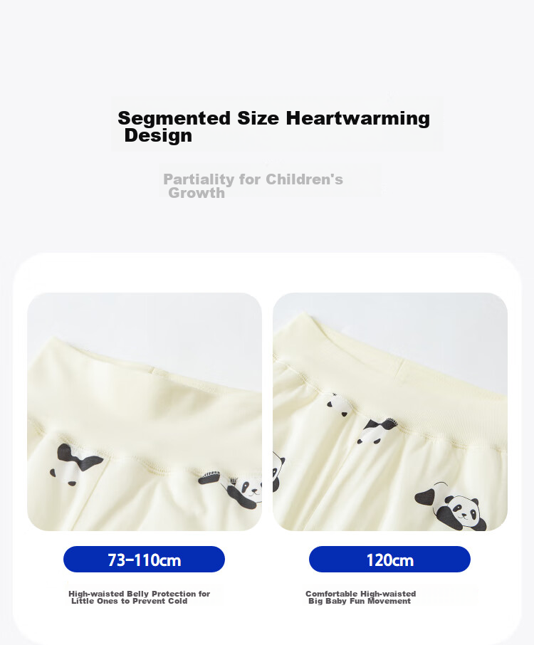 Minibala Padded Boys Girls Baby Thermal Comfortable High-Waist Belly Protection Warm Cute Homewear Set 3