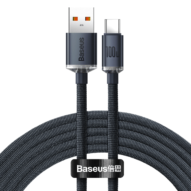 Baseus Type-C Data Cable Compatible with 100W/66W Huawei Charging Cable, 6A Fast Charging Cable for Mate70Pro/P60/50 Honor Xiaomi, 2 Meters, Black