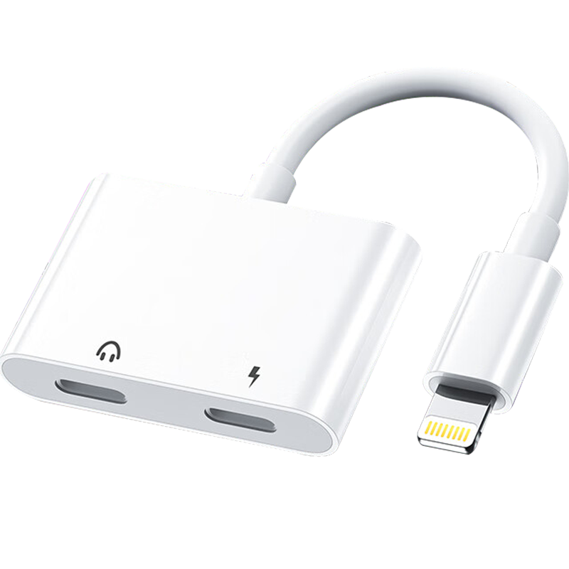 Переходник Masentek Dual Lightning для iPhone, 2 порта для зарядки и музыки, с поддержкой вызовов, совместим с iPhone 14/13/12 Pro/Type-C