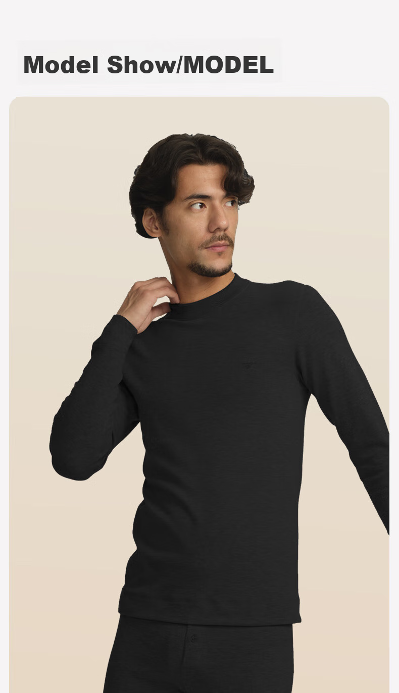 SEPTWOLVES Men's Thermal Underwear Autumn Winter Fleece Lined Far Infrared Heating Mid-High Neck Base Layer Top (Increases Temperature by 9.7°C) 18
