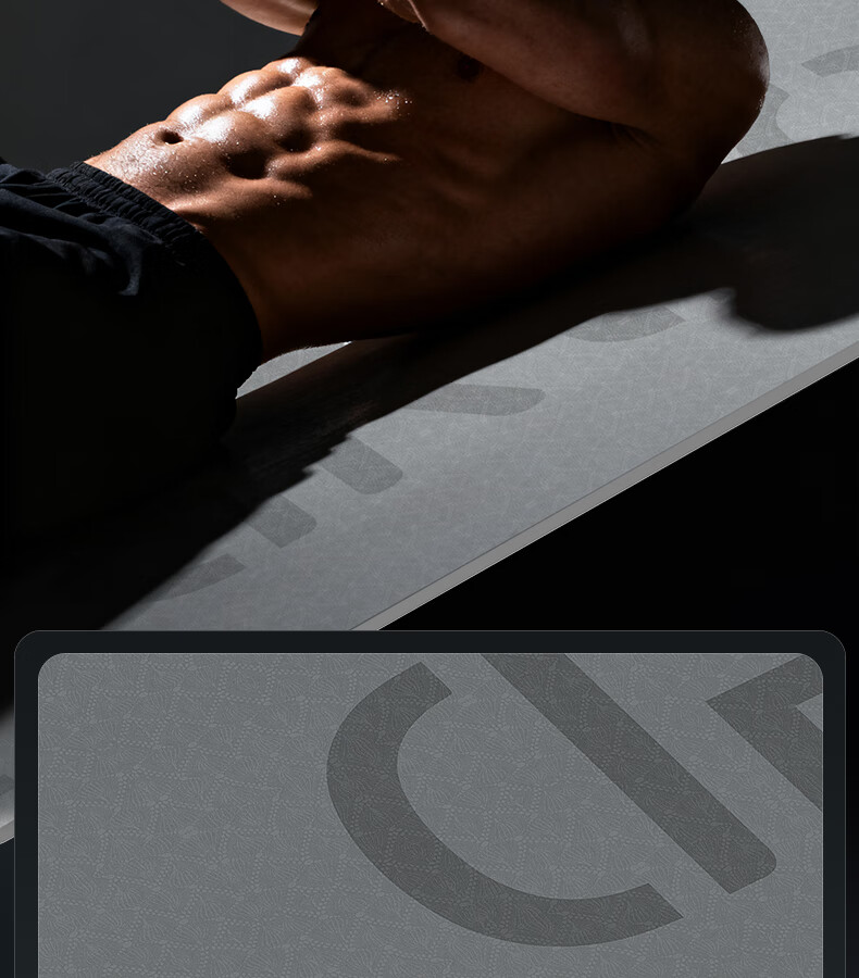 Dianrun Rubber TPE Sit-Up Training Mat Assessment Pad, Sit-Up Mat for Exercise And Fitness, Gray, 6mm Thick, Jingcang Warehouse 10