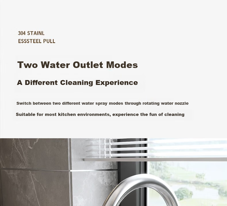MICOE Kitchen Faucet Series, Pull-Out Type, 304 Stainless Steel, Waterfall Cold And Hot, 360° Rotating, Sink Tap for Vegetable Washing 6