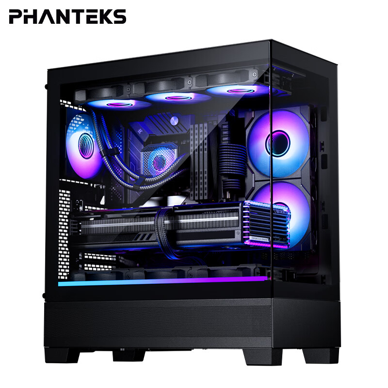 PHANTEKS XT523 View Black Sea View Tempered Glass Full View TX Motherboard Case for Desktop Computer (Side ARGB Light Strip/360mm Water Cooling Support/Type-C)