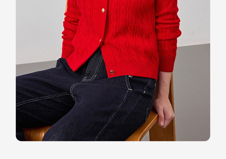 Navigare Italian Small Sailboat Autumn And Winter Women's All-Wool Jacket, Cable Knit Sweater Cardigan 2334094508 M 46