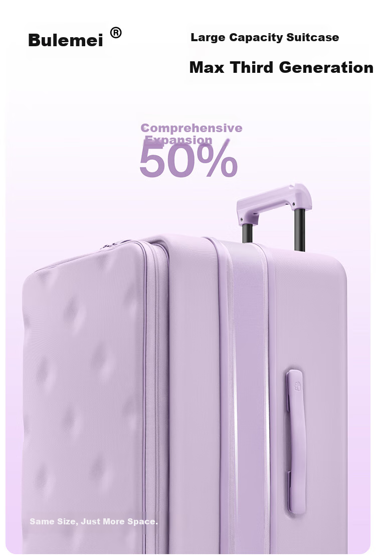 Bromen Bags Large Capacity Suitcase with Side Opening, Trolley Case, Travel Luggage, Password Lock, Celebrity Style, 24-Inch, Purple 2
