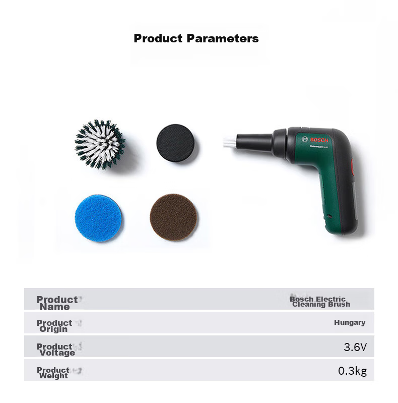BOSCH Electric Cleaning Brush Waterproof for Glass Tiles Mirror Kitchen Multi-Functional Powerful Cleaning Motor IPX 5 Water Resistant 15