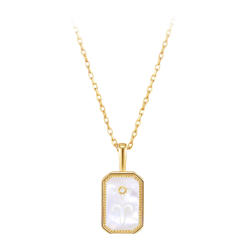 Arsis Embossed 12 Constellations Necklace, Original Design, Exquisite And Fashionable, Versatile, Birthday Gift for Girlfriend, White Sheep Constellatio
