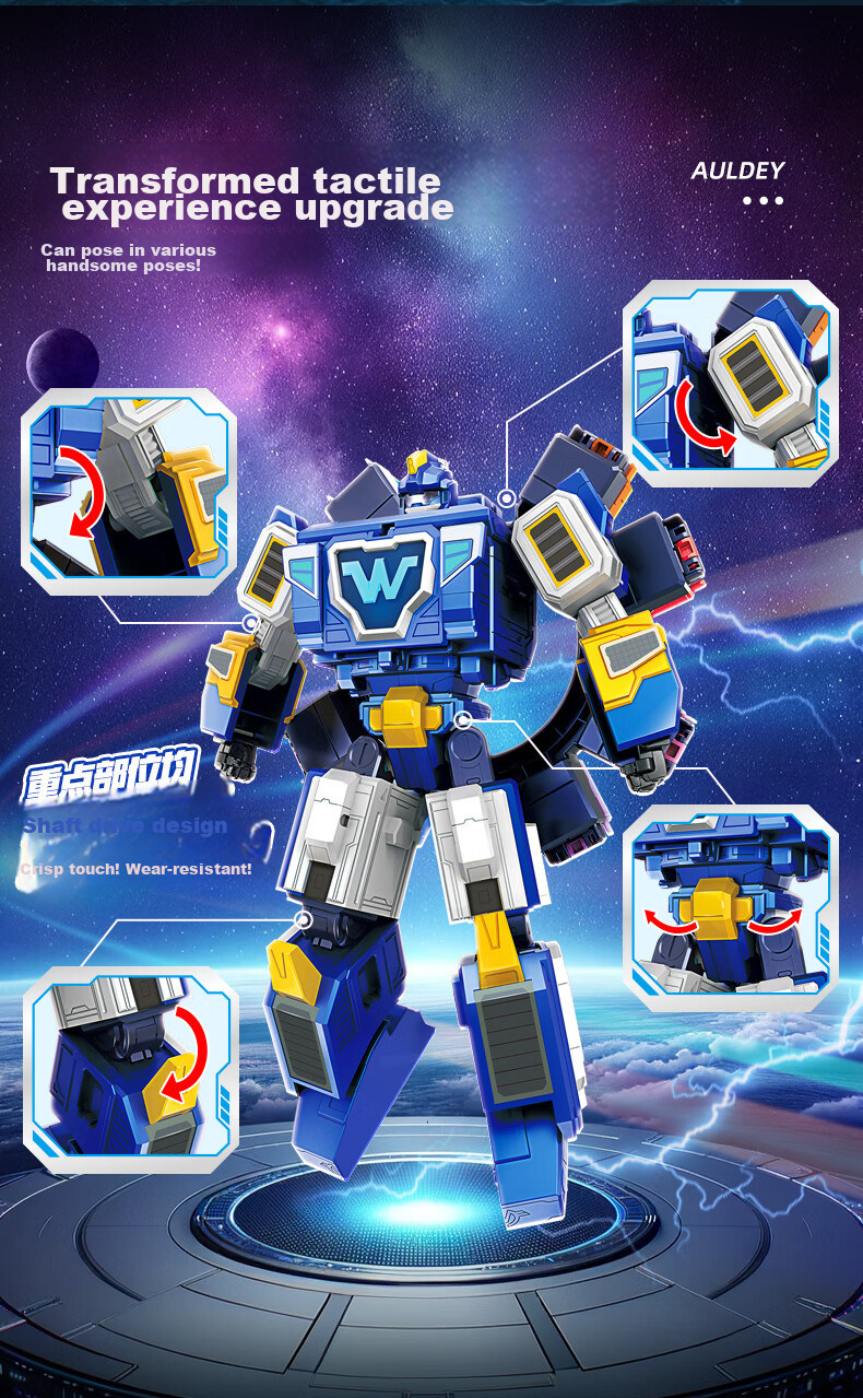 AULDEY Super Wings Super Transforming Space Station Super Robot 25CM Children's Toy Birthday Gift 780288 3