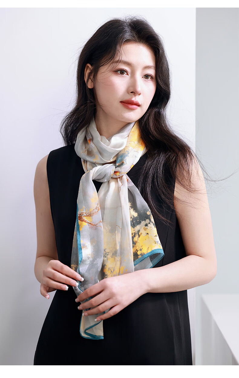 Hangsifu Silk Scarf, Mulberry Silk Shawl, Autumn And Winter Warm Neck Warmer, Birthday Gift for Mom Or Wife 18