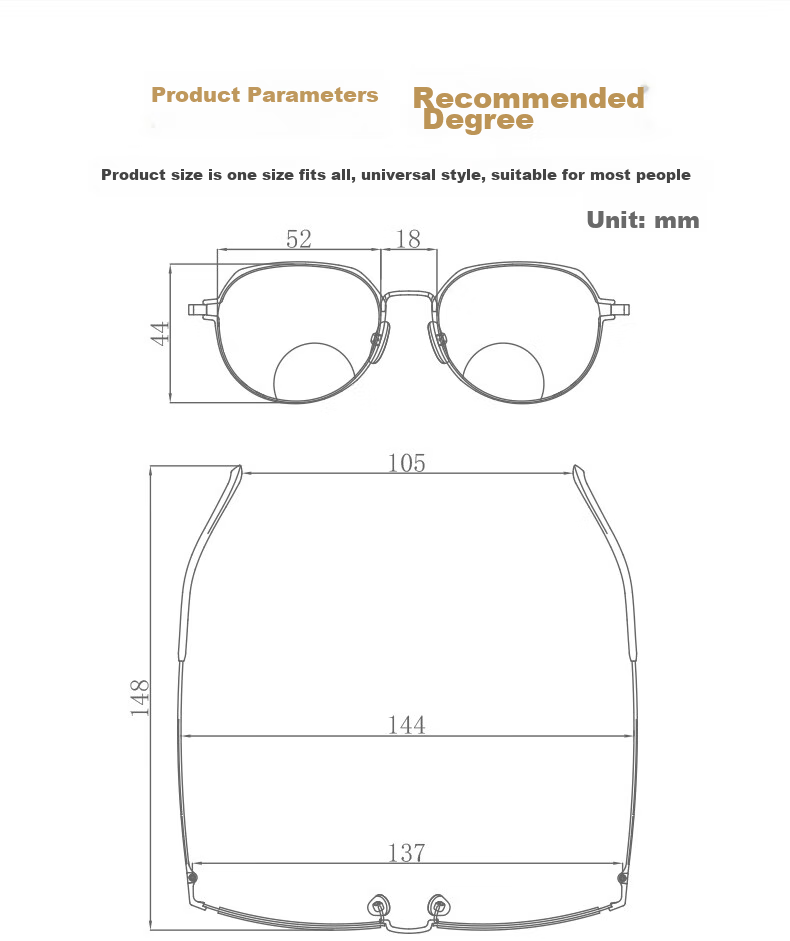 Xiyanghong Reading Glasses for Women, Bifocal Anti-Blue Light Fashionable Ultra-Light Dual-Light Presbyopic Glasses for Elderly E9059H 300 Degrees 16