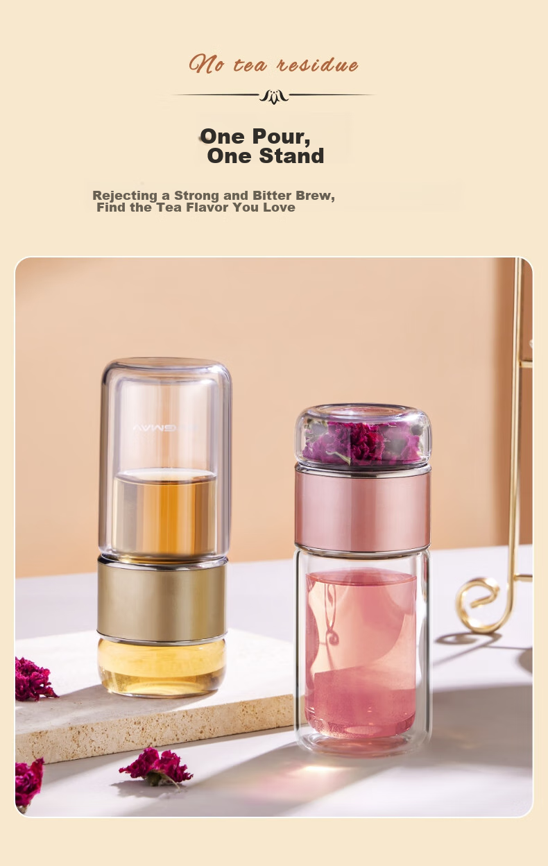 BVGMAV British Tea Infuser Glass Cup for Men And Women, Double-Layer Glass Water Mug, Portable Car Cup, High-End Gift 9