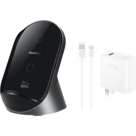 HUAWEI Vertical Wireless Charger (Max 80W) Bundle Edition Including 100W Charger + 6A Data Cable, Compatible with HUAWEI Pura 90 Series Obsidian Gray