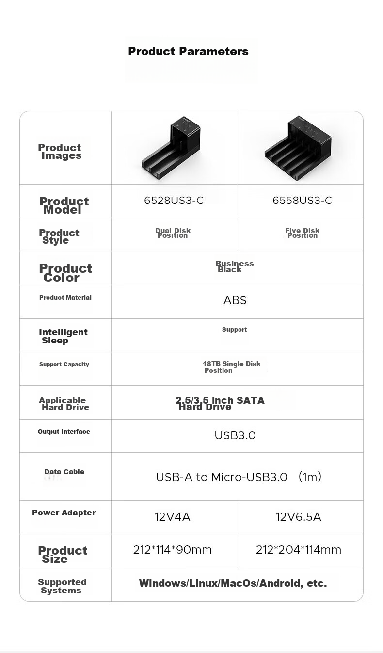 ORICO External Hard Drive Dock USB3.0 Offline Copying 2.5/3.5 Inch SATA/SSD Solid State Mechanical Hard Drive External Dual-Bay Cloning Machine 6528US3-C 14