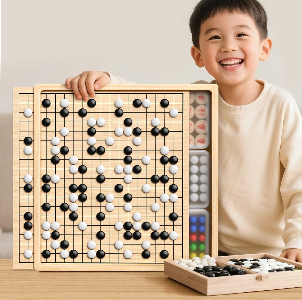 Starship Magnetic Five-in-a-Row, Ludo, Children's Educational Toys, Checkers, Chinese Chess, Go, Multifunctional 7-in-1 Board Game Set 2