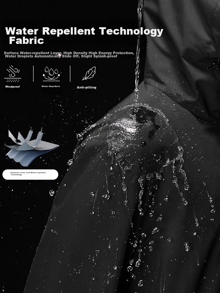 DANCING WOLVES [Triple Protection Fabric] Men's Jacket, Spring 2026 Outdoor Commute Versatile Lightweight Simple Hooded Windproof Coat for Me 6
