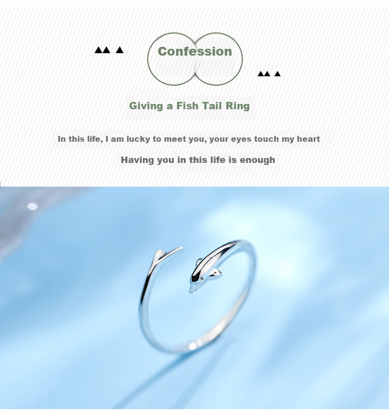 Dijing 925 Silver Ring for Women, Adjustable Size, Korean Style Fashion Jewelry, Single Tail Ring, Finger Ring for Girls, Simple Desig 8